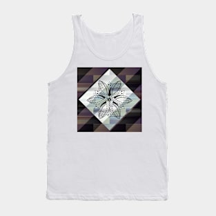 Zentangle - Black on White Diamond Tank Top